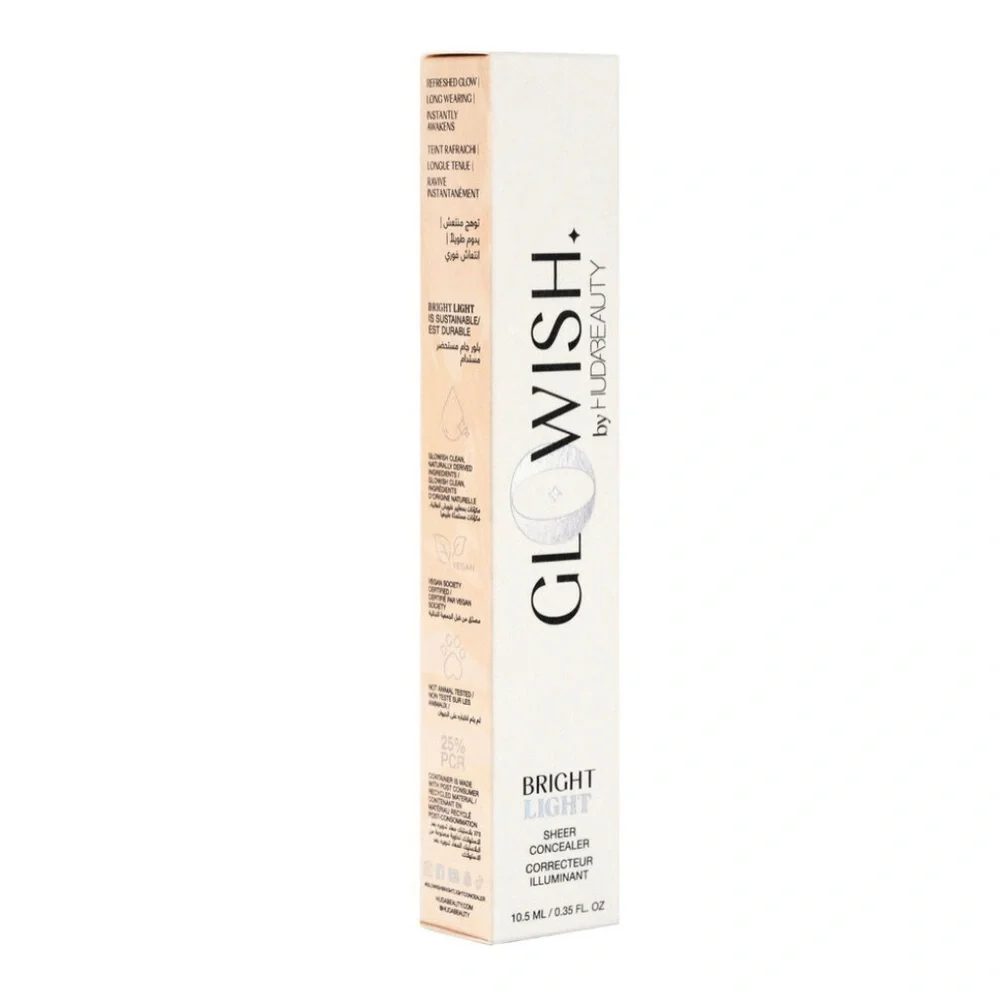 BNIB GLOWISH BY HUDA BEAUTY BRIGHT LIGHT SHEER CONCEALER 1.5 FAIR COOL IN BOX